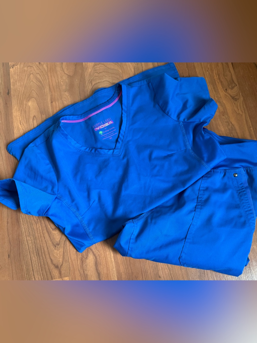 Healing Hands purple label royal blue scrubs set